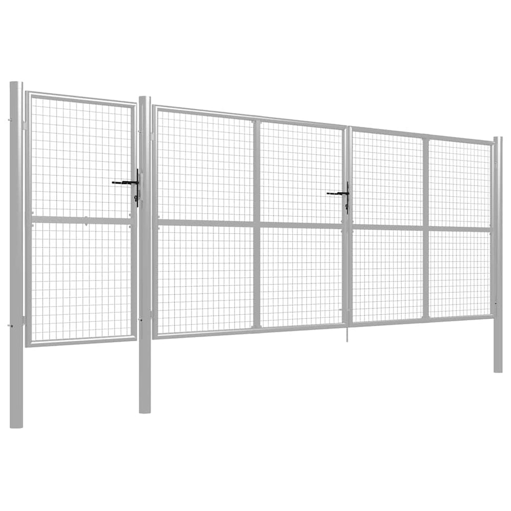vidaXL Garden Gate Steel 500 x 150 cm Silver