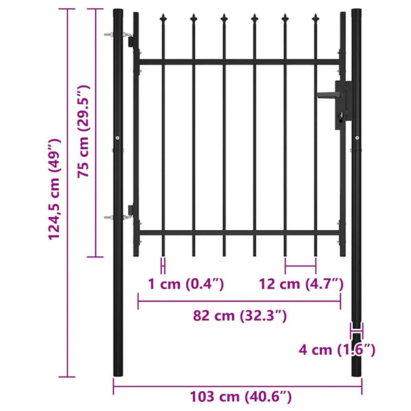vidaXL Boxtel Spear Top Gate and Fence 100x75 cm
