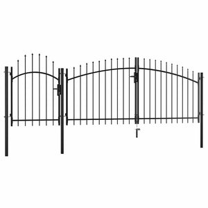 vidaXL Woerden Steel Garden Gate 1.25 x 4 m Black