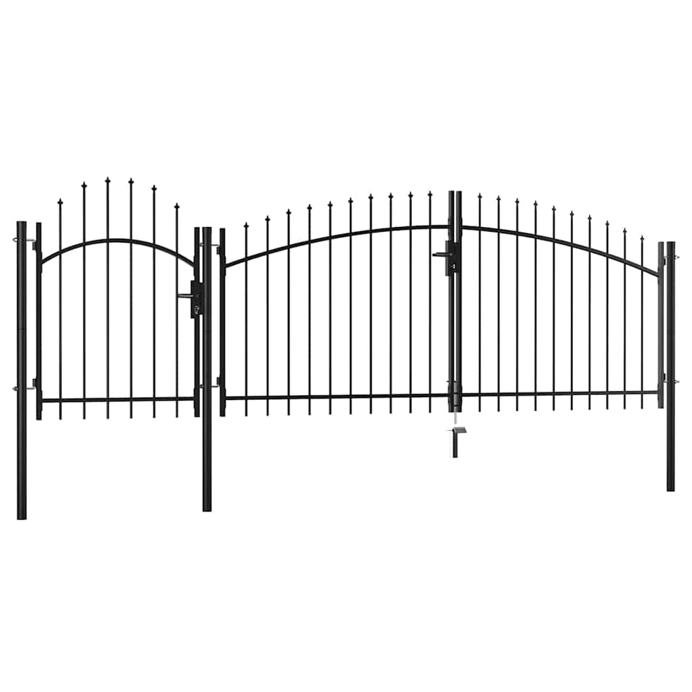 vidaXL Garden Gate Woerden Steel 1.5 x 4 m Black