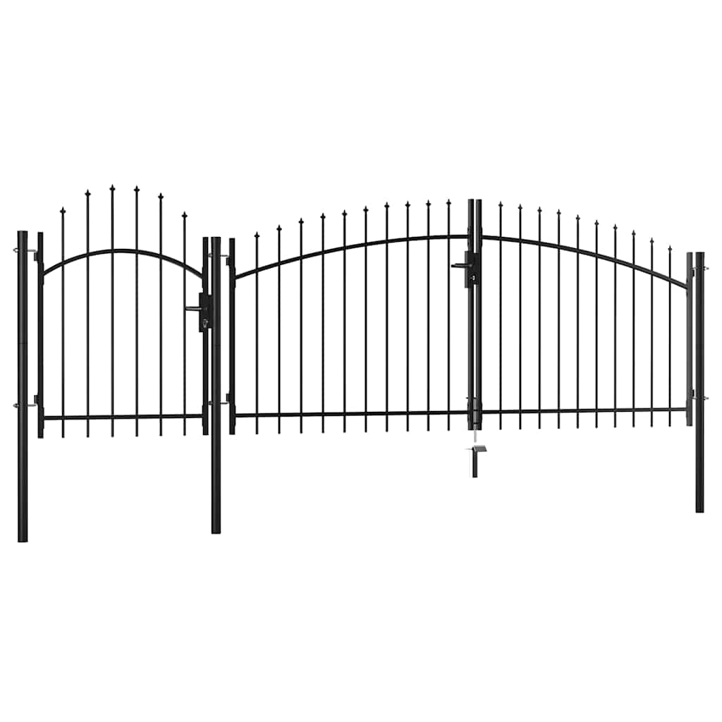 vidaXL Garden Gate Woerden Steel 1.5 x 4 m Black