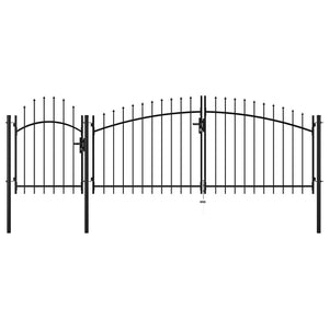 vidaXL Garden Gate Woerden Steel 1.5 x 4 m Black