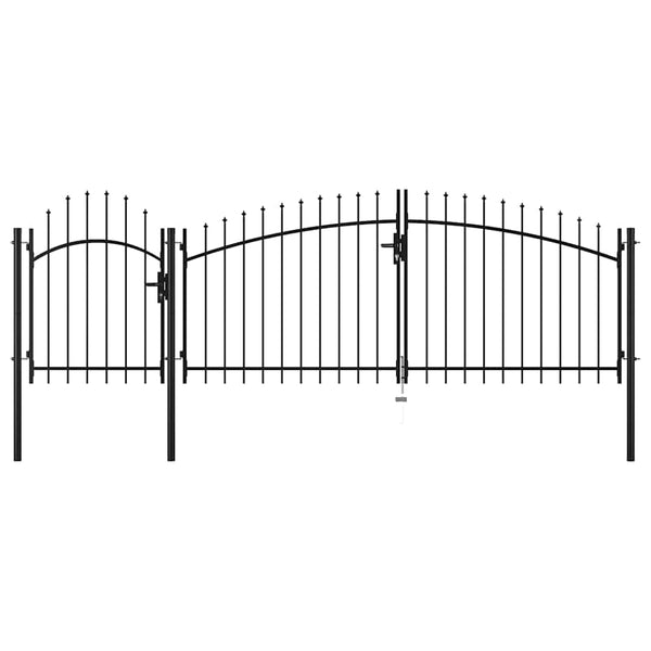 vidaXL Garden Gate Woerden Steel 1.5 x 4 m Black