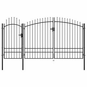 vidaXL Garden Gate Woerden Steel 1.95 x 4 m Black