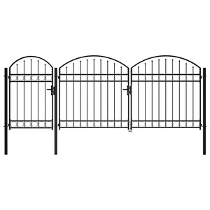 vidaXL Garden Gate with Arched Top ASSEN 400 x 175 cm Steel
