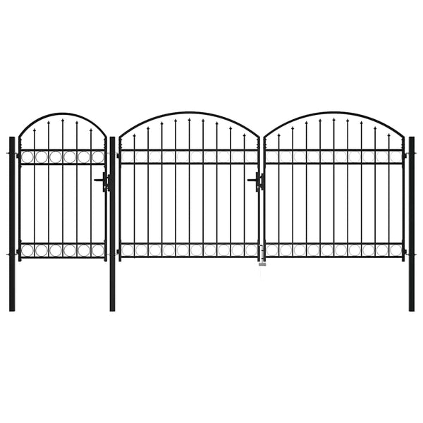 vidaXL Garden Gate with Arched Top ASSEN 400 x 175 cm Steel