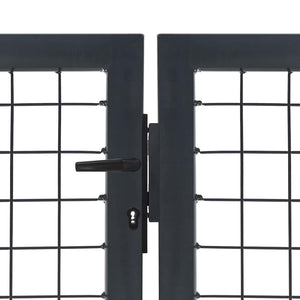 vidaXL Garden Gate with Posts Steel 350 x 100 cm Anthracite