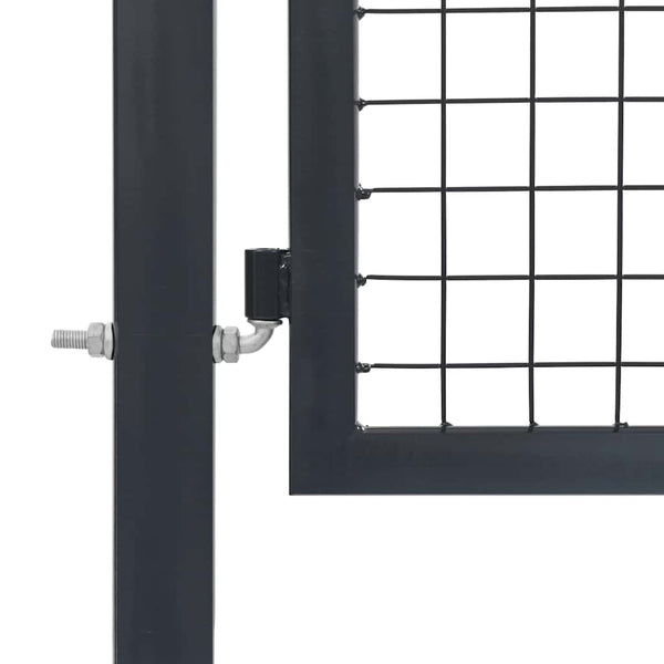 vidaXL Garden Gate with Posts Steel 350 x 100 cm Anthracite