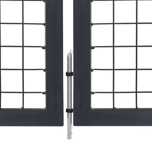 vidaXL Garden Gate with Posts Steel 350 x 120 cm Anthracite