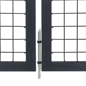 vidaXL Garden Gate with Posts Steel 350x140 cm Anthracite
