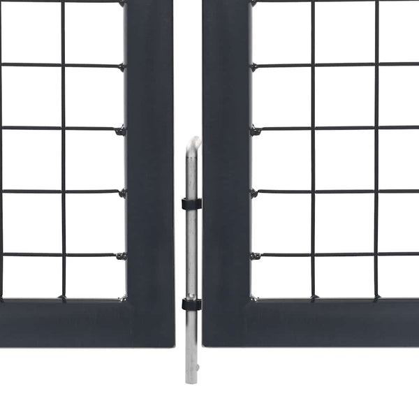 vidaXL Garden Gate with Posts Steel 350x140 cm Anthracite