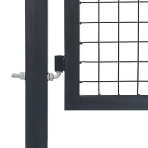 vidaXL Garden Gate with Posts Steel 350x140 cm Anthracite