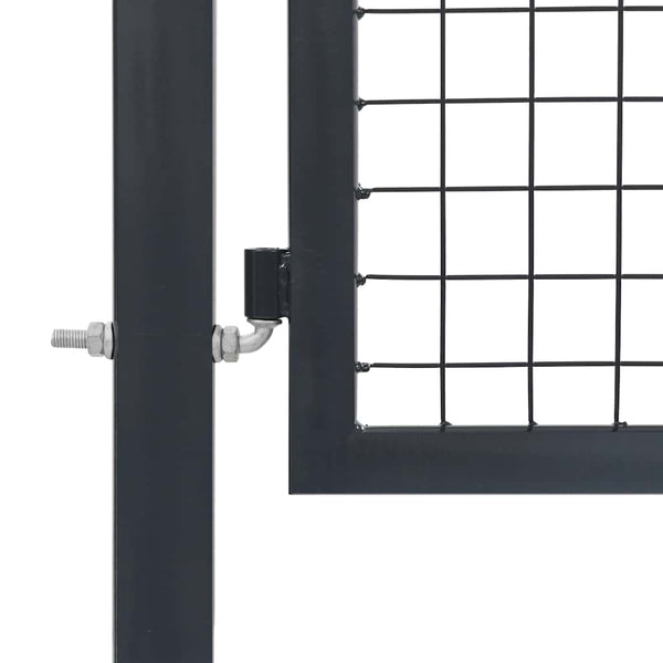 vidaXL Garden Gate with Posts Steel 350x140 cm Anthracite