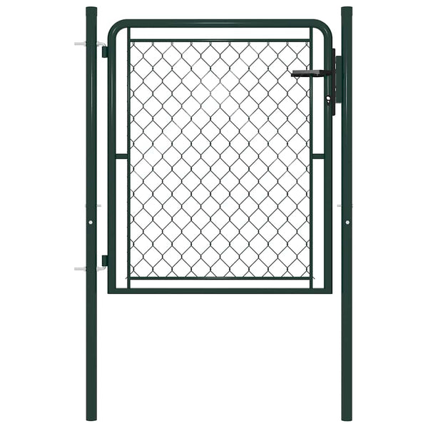 vidaXL Garden Gate Steel 100 x 75 cm Green