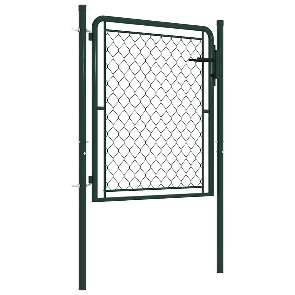 vidaXL Garden Gate Steel 100 x 75 cm Green