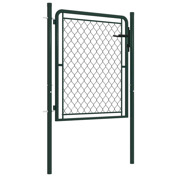 vidaXL Garden Gate Steel 100 x 100 cm Green