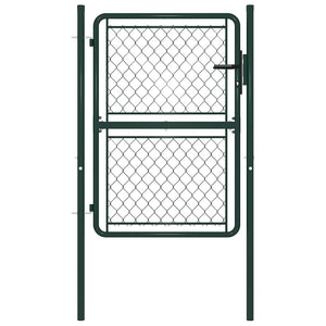 vidaXL Steel Garden Gate 100 x 125 cm Green