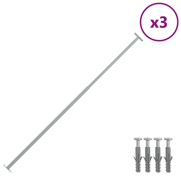 vidaXL Adjustable Window Security Bars 3 pcs 710-1200 mm