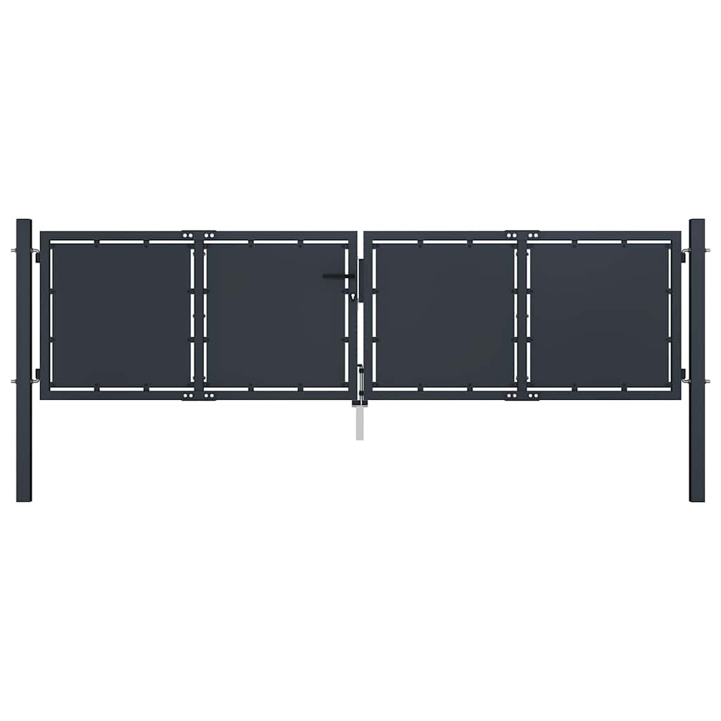 vidaXL Garden Gate Steel 300 x 75 cm Anthracite