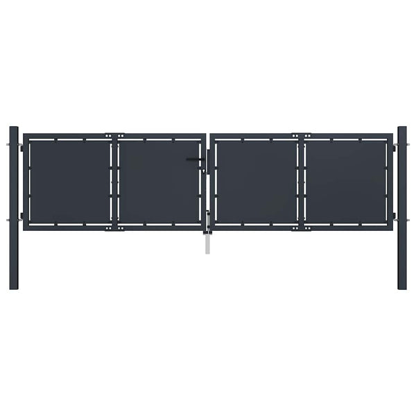 vidaXL Garden Gate Steel 300 x 75 cm Anthracite
