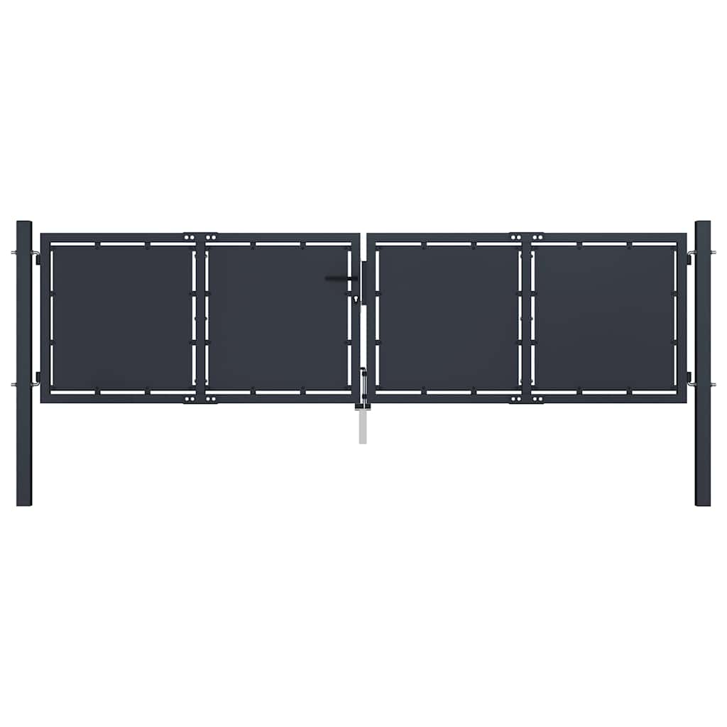 vidaXL Garden Gate Steel 300 x 100 cm Anthracite