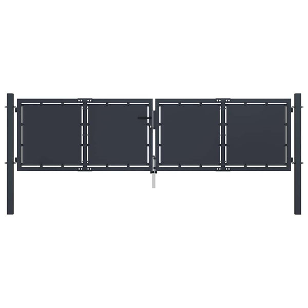 vidaXL Garden Gate Steel 300 x 100 cm Anthracite