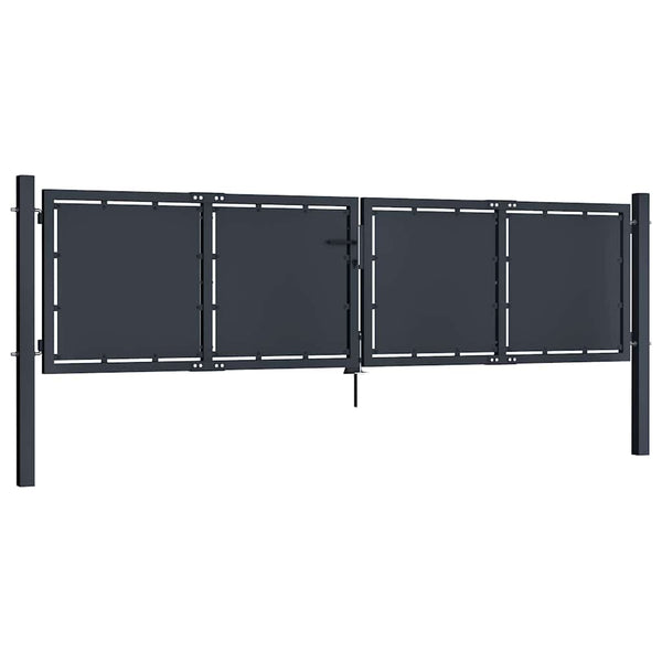 vidaXL Garden Gate Steel 300 x 100 cm Anthracite