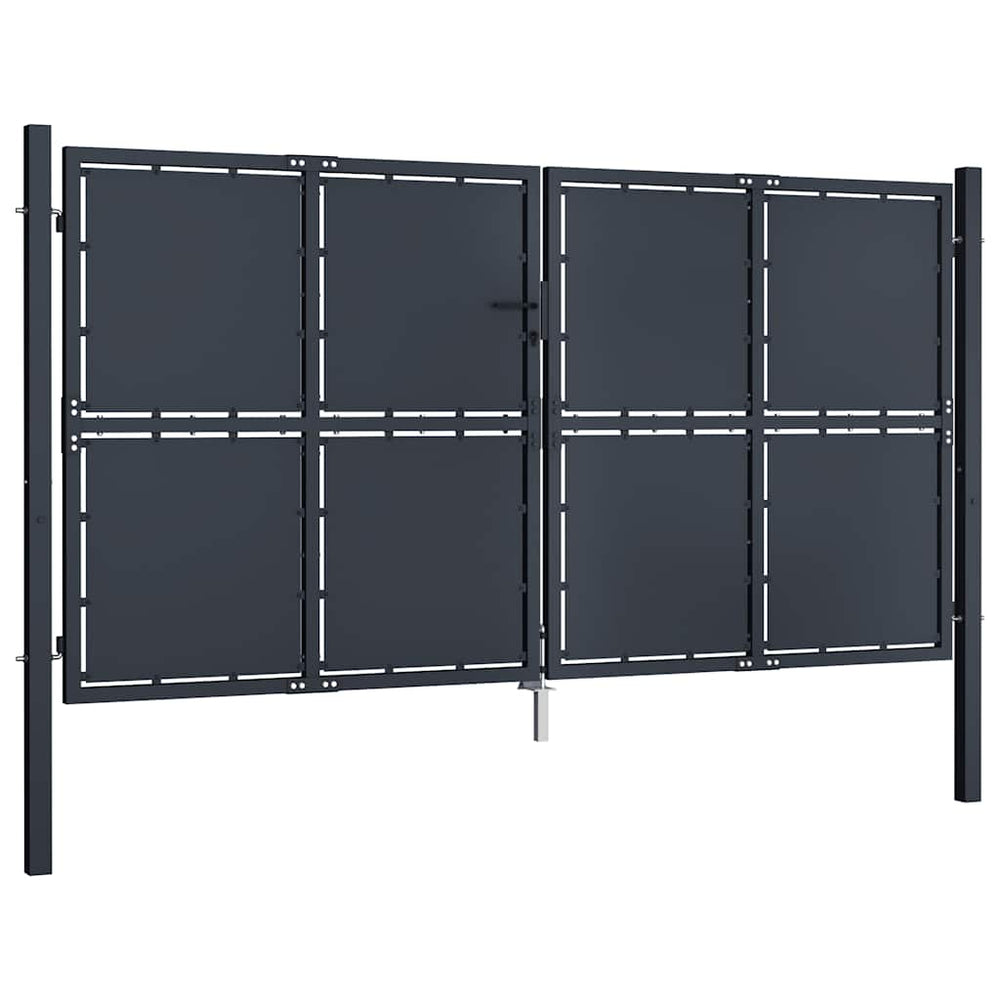 vidaXL Steel Garden Gate 300 x 125 cm Anthracite