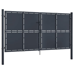 vidaXL Steel Garden Gate 300 x 125 cm Anthracite