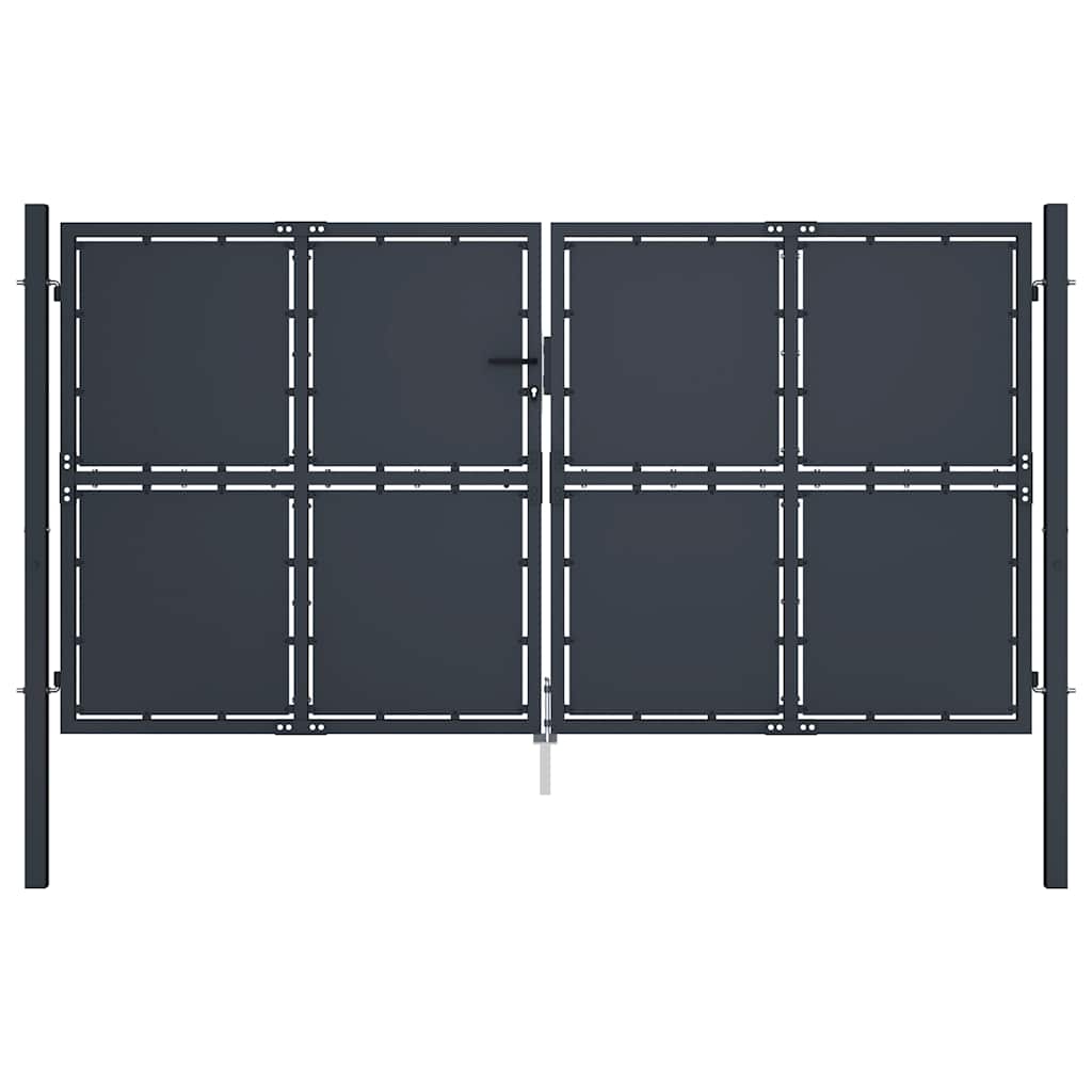vidaXL Steel Garden Gate 300 x 150 cm Anthracite