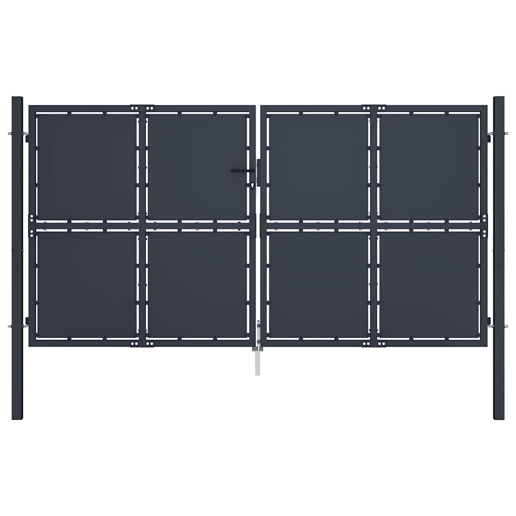 vidaXL Steel Garden Gate 300 x 175 cm Anthracite