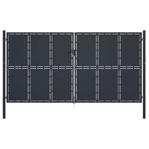 vidaXL Garden Gate Steel 400 x 175 cm Anthracite