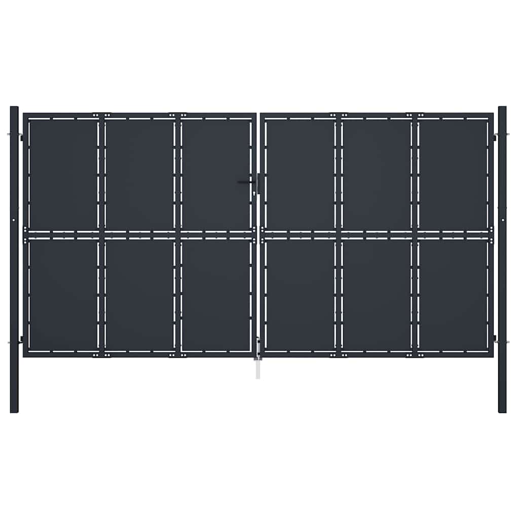 vidaXL Garden Gate Steel 400 x 175 cm Anthracite