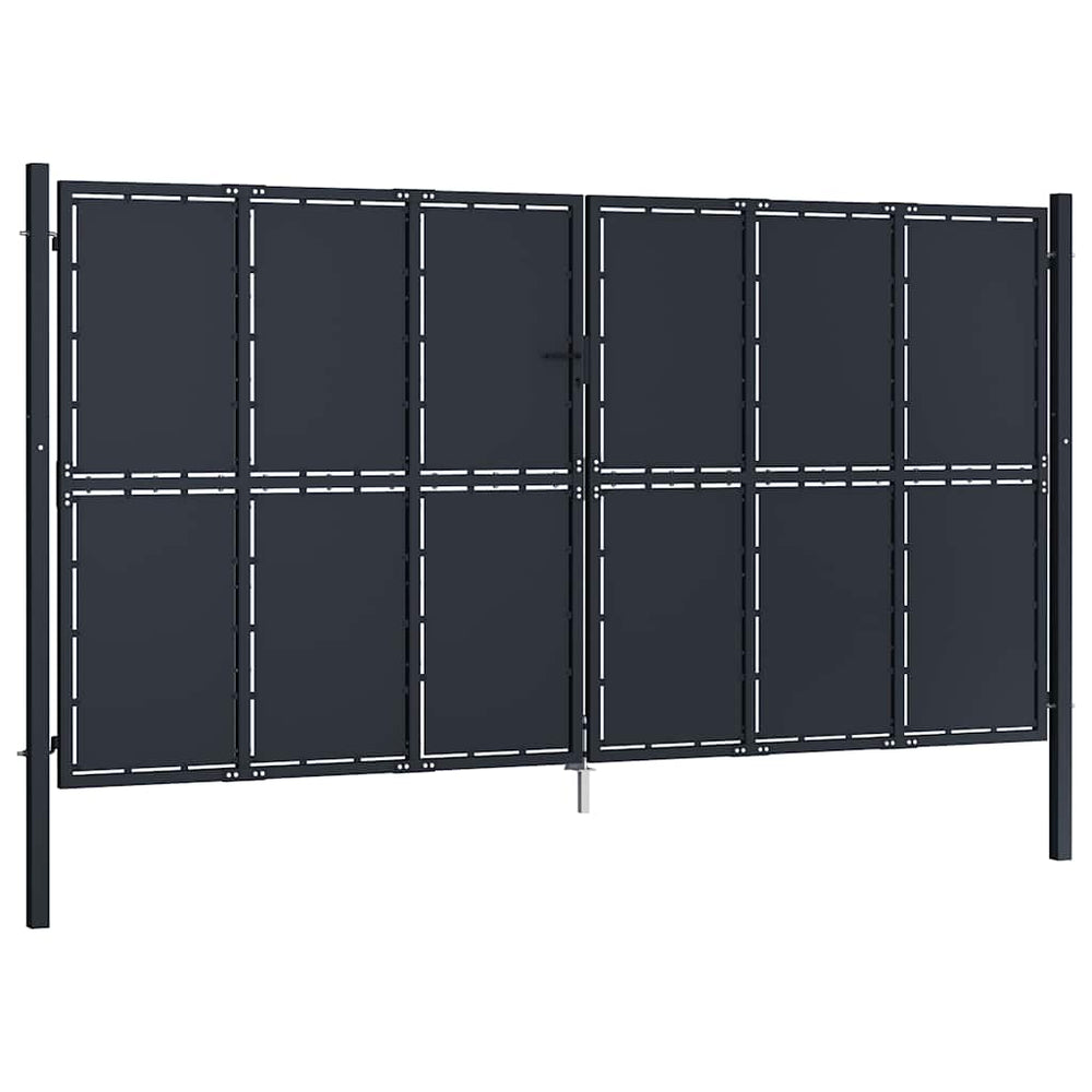 vidaXL Garden Gate Steel 400 x 175 cm Anthracite