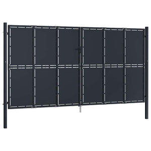 vidaXL Garden Gate Steel 400 x 175 cm Anthracite