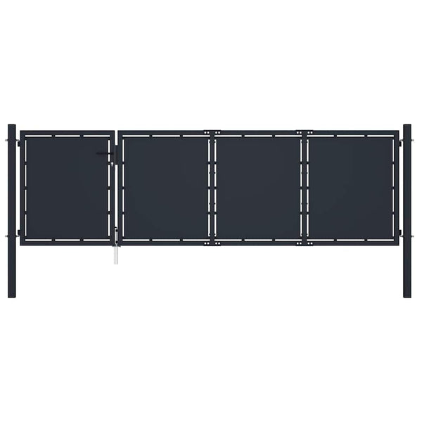 vidaXL Garden Gate Steel 350 x 75 cm Anthracite