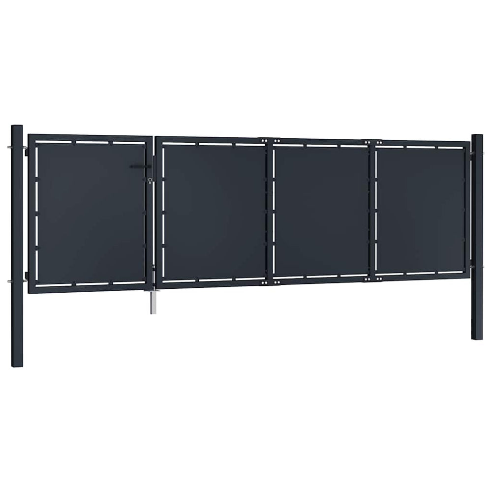 vidaXL Garden Gate Steel 350 x 75 cm Anthracite