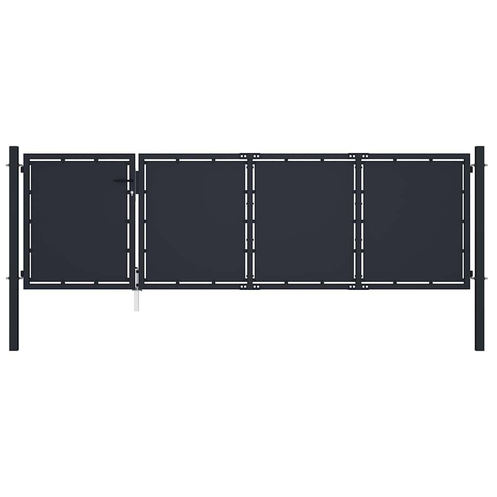 vidaXL Steel Garden Gate 350 x 100 cm Anthracite