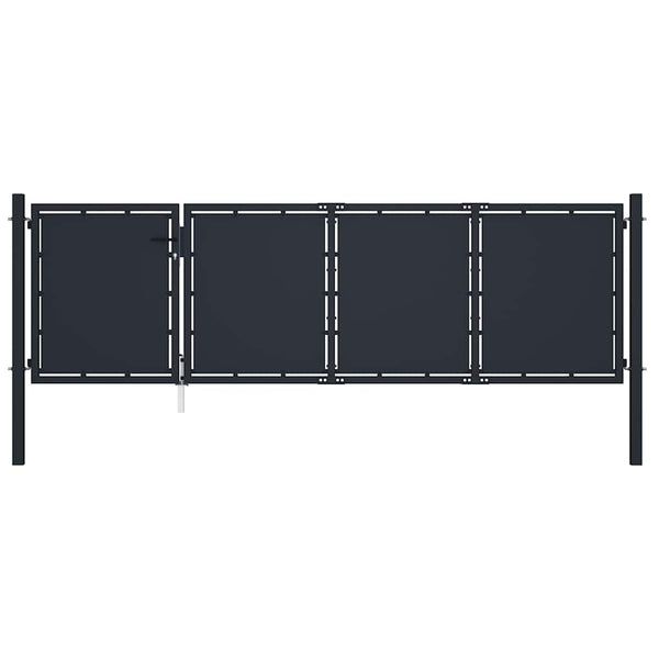 vidaXL Steel Garden Gate 350 x 100 cm Anthracite