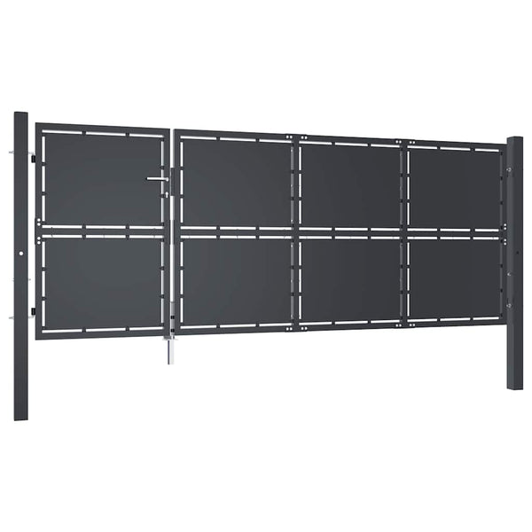 vidaXL Steel Garden Gate 350 x 125 cm Anthracite