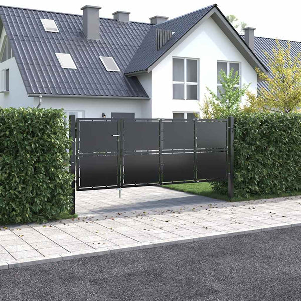 vidaXL Steel Garden Gate 350 x 125 cm Anthracite