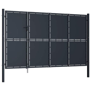 vidaXL Steel Garden Gate 350 x 150 cm Anthracite
