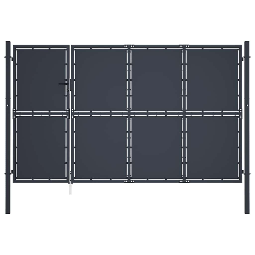 vidaXL Garden Gate Steel 350 x 175 cm Anthracite