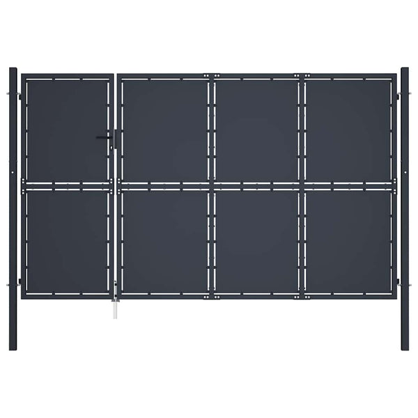 vidaXL Garden Gate Steel 350 x 175 cm Anthracite