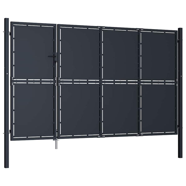 vidaXL Garden Gate Steel 350 x 175 cm Anthracite
