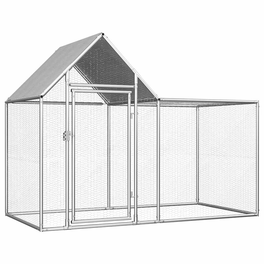 vidaXL Chicken Coop 2x1x1.5 m Galvanized Steel