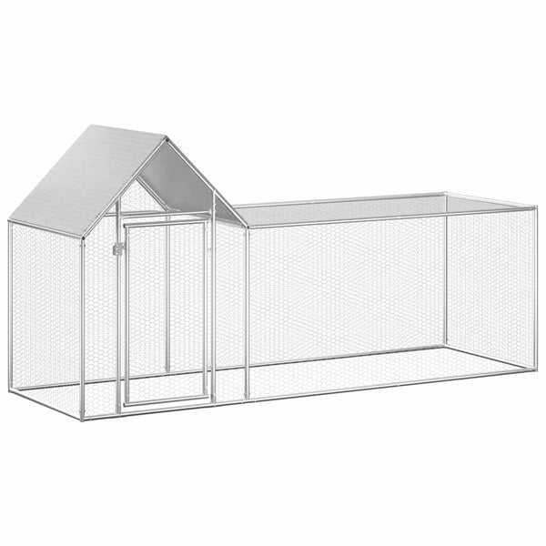 vidaXL Chicken Coop 3x1x1.5 m Galvanized Steel