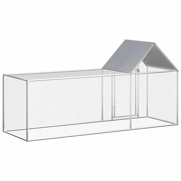 vidaXL Chicken Coop 3x1x1.5 m Galvanized Steel