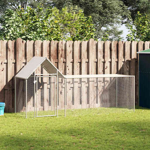 vidaXL Chicken Coop 3x1x1.5 m Galvanized Steel