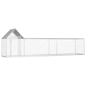 vidaXL Chicken Coop 5x1x1.5 m Galvanized Steel